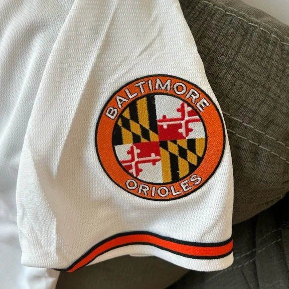 Nike Authentic Baltimore Orioles Baseball White Jersey with Patch Men’s Sz: L - Picture 3 of 5